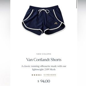 Tracksmith van cortlandt navy mesh short medium